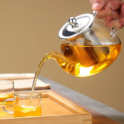 Skandinavische Teekanne aus Glas mit Sieb - Frisk